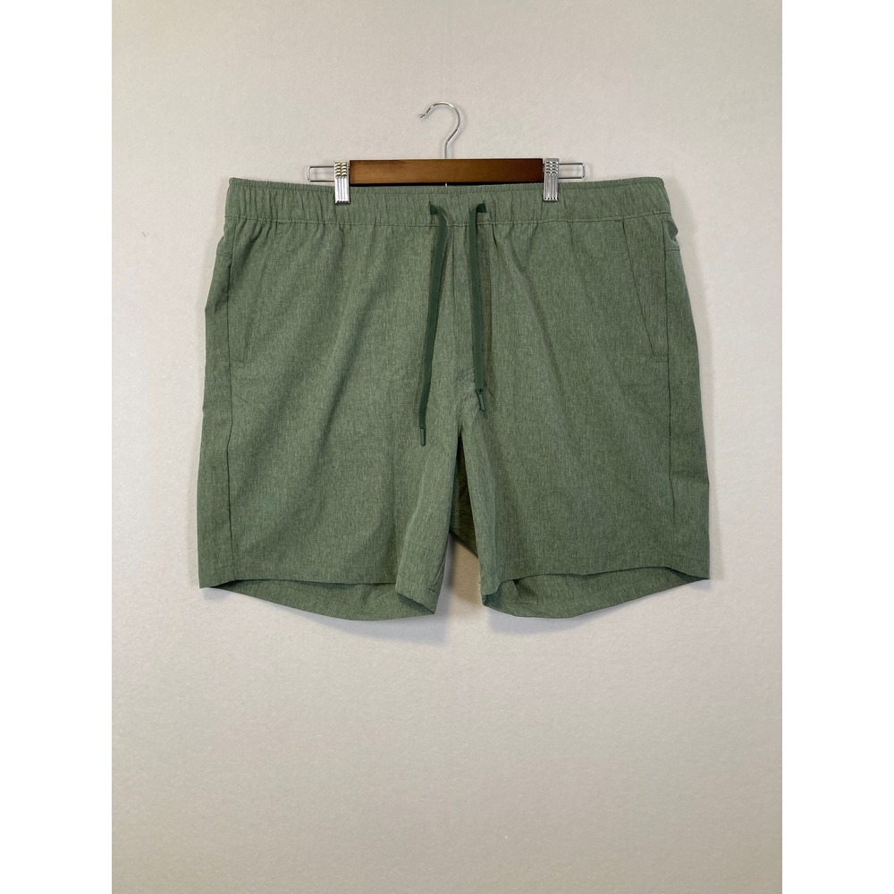 Eddie Bauer Pull On Short Mens XXL Green 4-Way‎ Stretch Water Repellent UPF 50+